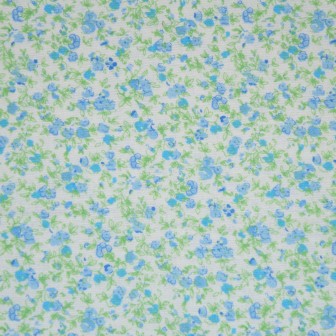 Flanela com Flores em Azul