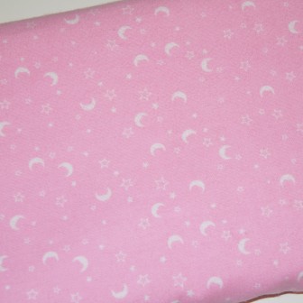 Flanela com Luas em Rosa