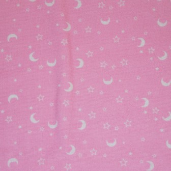 Flanela com Luas em Rosa