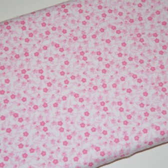 Flanela com Flores em Rosa