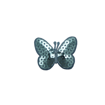 Borboleta Brilhante Azul (Lantejoulas) - Aplicação Termocolante