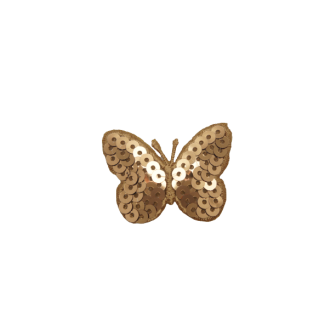 Borboleta Brilhante Dourada (Lantejoulas) - Aplicação Termocolante