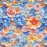 Tecido 3D Floral Azul