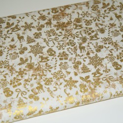   
                                    Tecido de Natal Dourado
                              